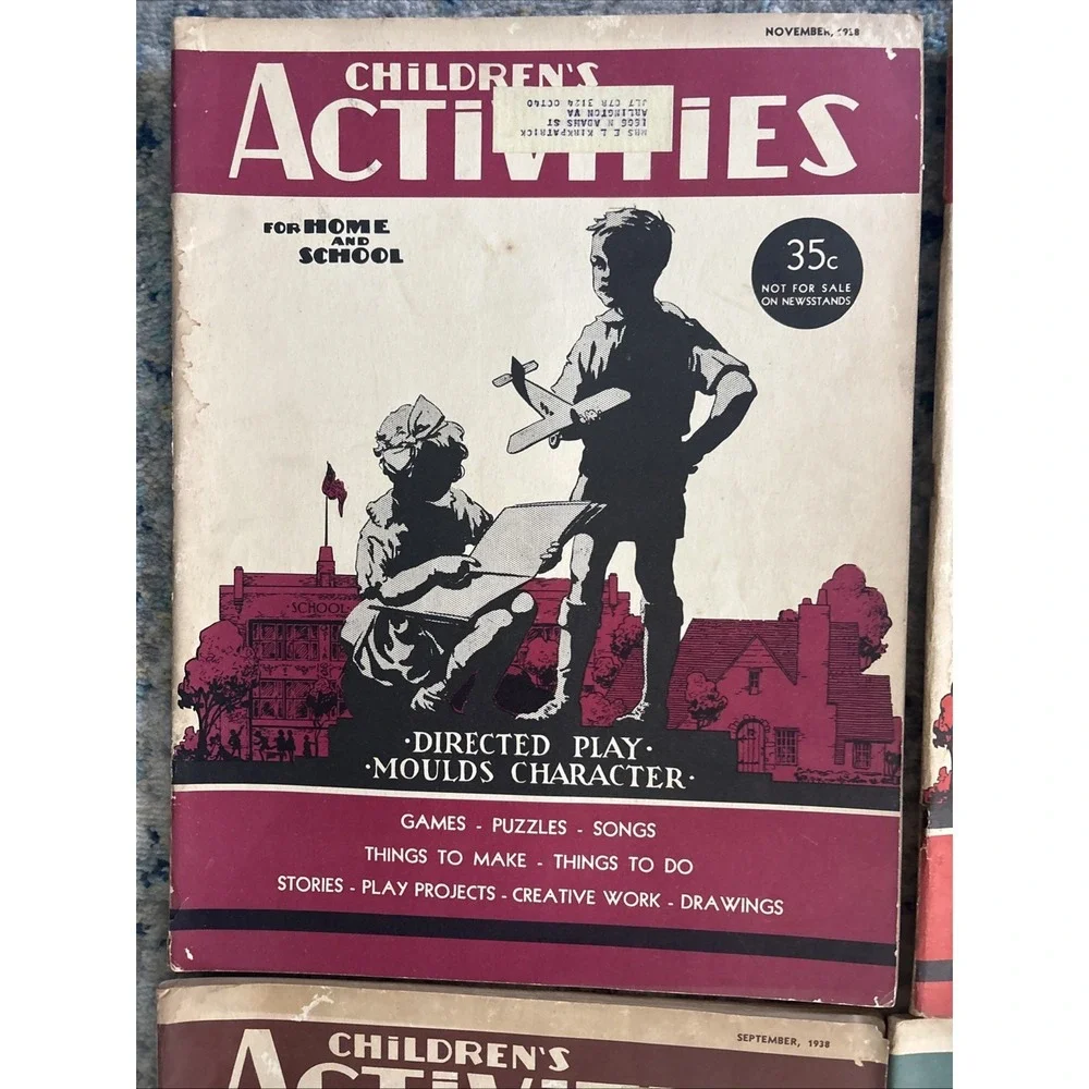 Vintage Lot of 6 Children's Activities Magazines from 1938 All In Good Condition